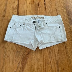 White jean shorts